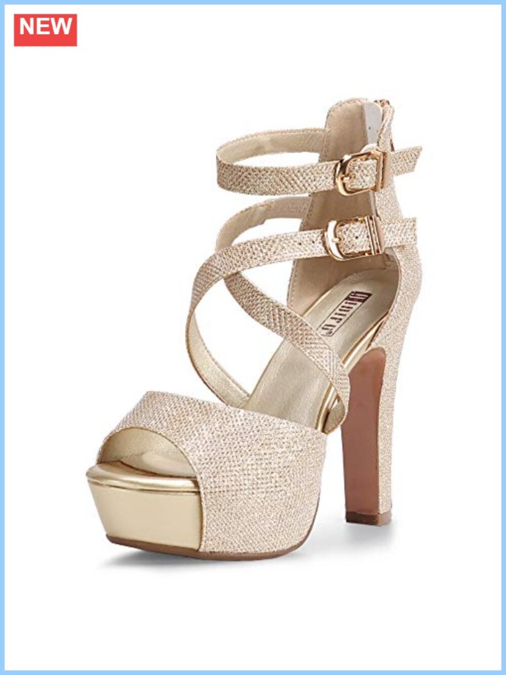 Crisscross Platform Chunky Heels Peep Toe